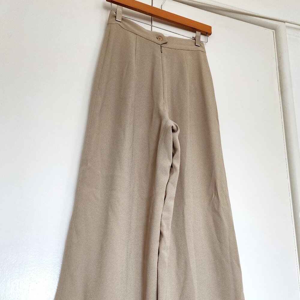 Vintage 90s Zelda Wide Leg High Waist Trousers- Mint Green Khaki Sz 4 Small